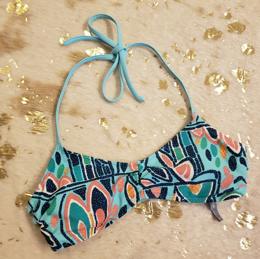 AERIE S Blue Print Strappy Bikini Top